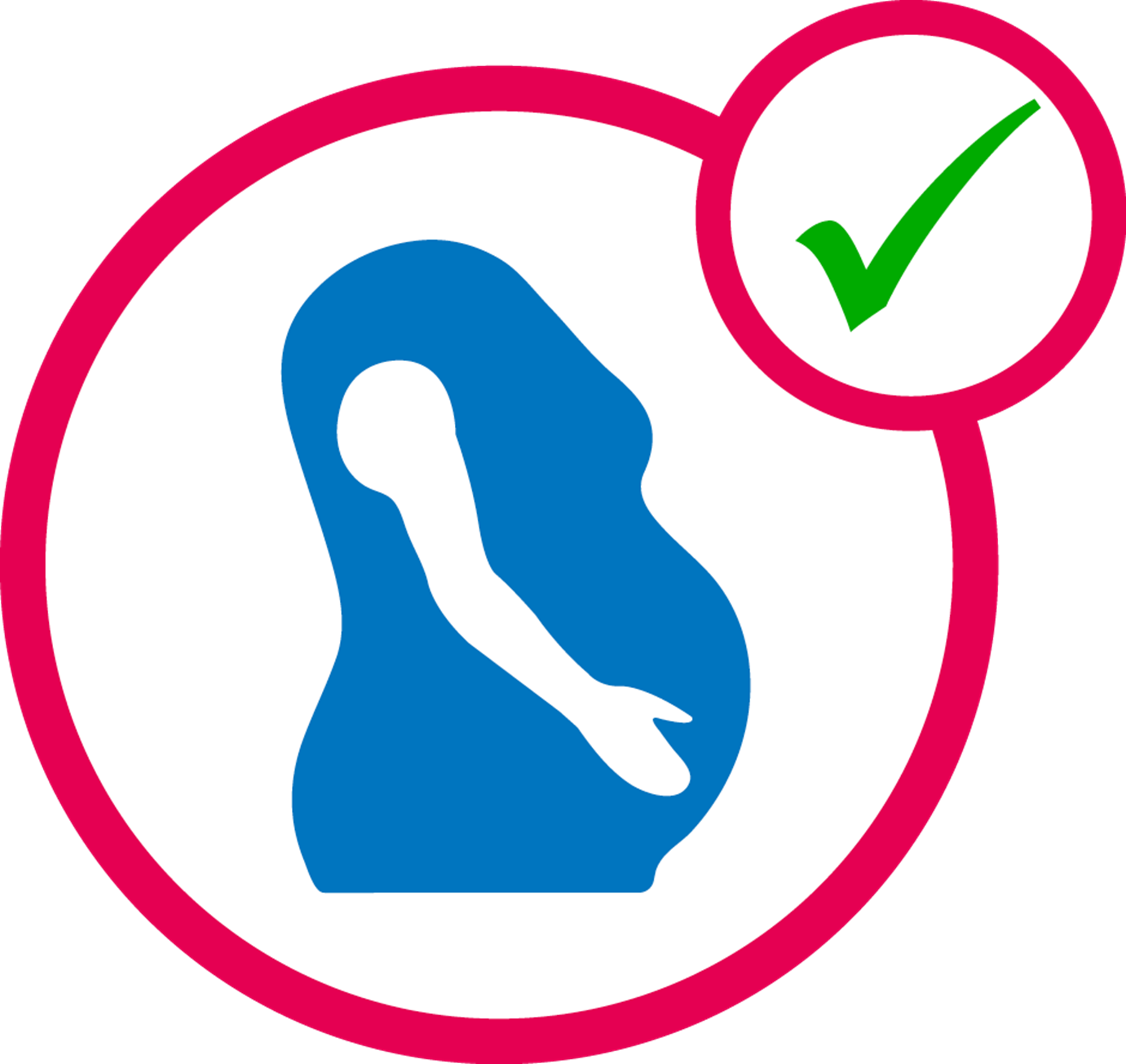 Icon mit einer schwangeren Frau.