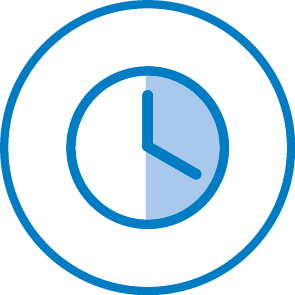Icon mit einer Uhr zur Anwendungszeit.